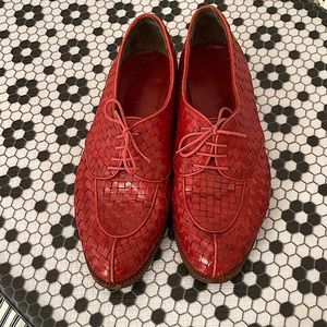 Vintage Stephane Kelian “Paris” red leather Oxford shoes size 7